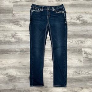 L.A. Idol Embellished Jeans Dark Wash Denim Rhinestone Pockets Women's Size 11